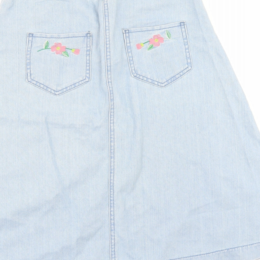Topshop Womens Blue  Denim A-Line Skirt Size 10