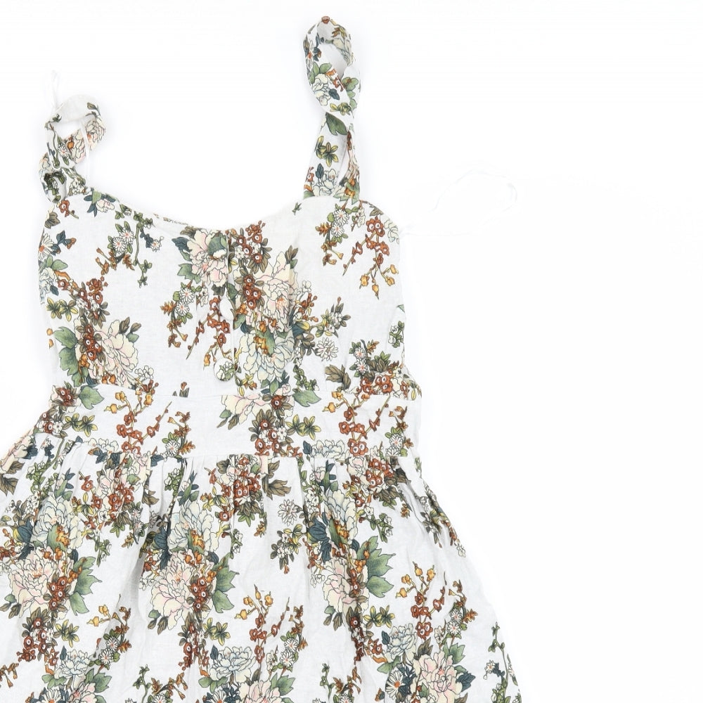 Oasis Womens White Floral  Camisole Blouse Size L