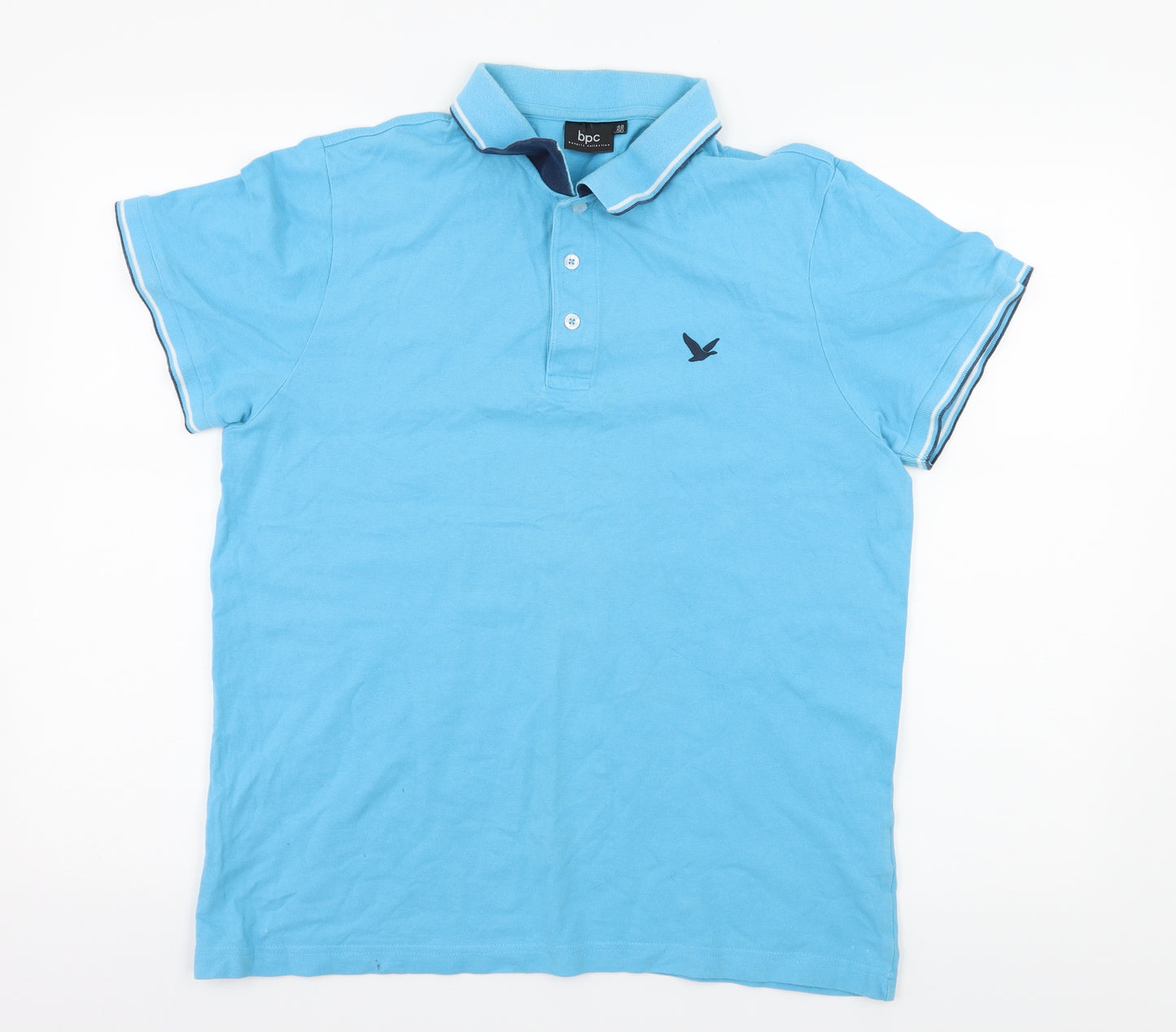 bpc Mens Blue  Jersey  Polo Size M
