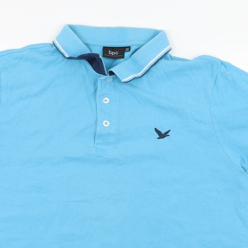 bpc Mens Blue  Jersey  Polo Size M