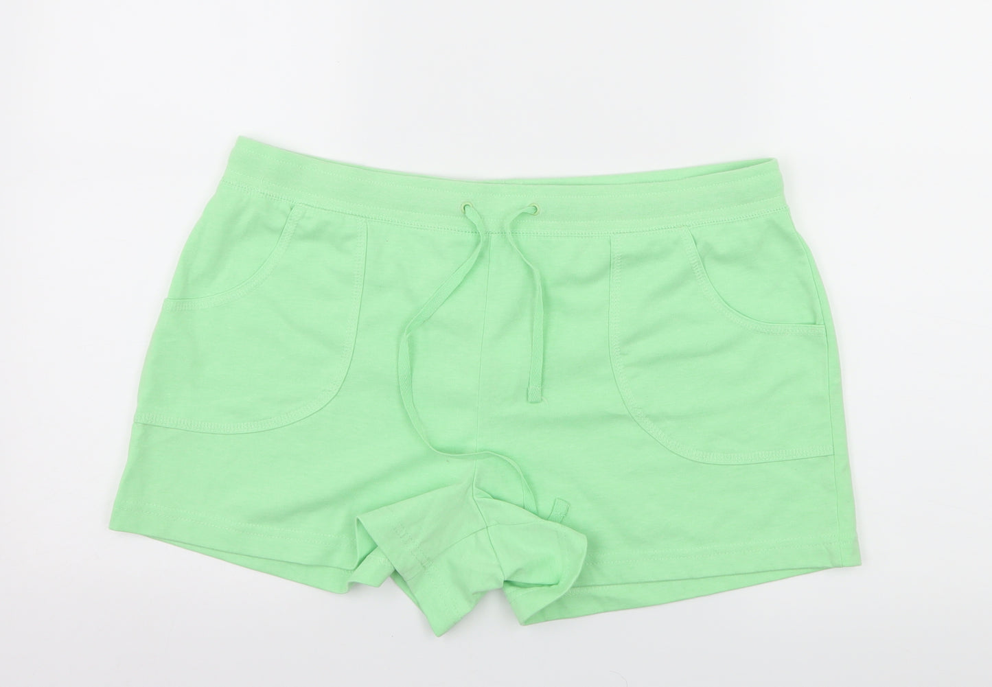 Papaya Womens Green  Jersey Sweat Shorts Size 16