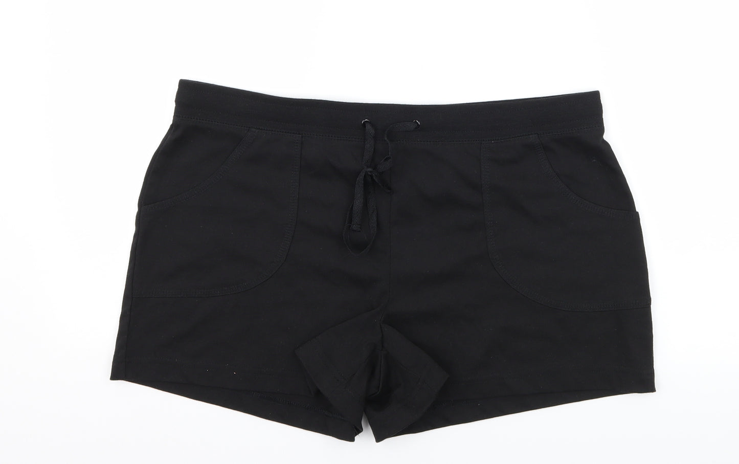 Papaya Womens Black  Jersey Sweat Shorts Size 16