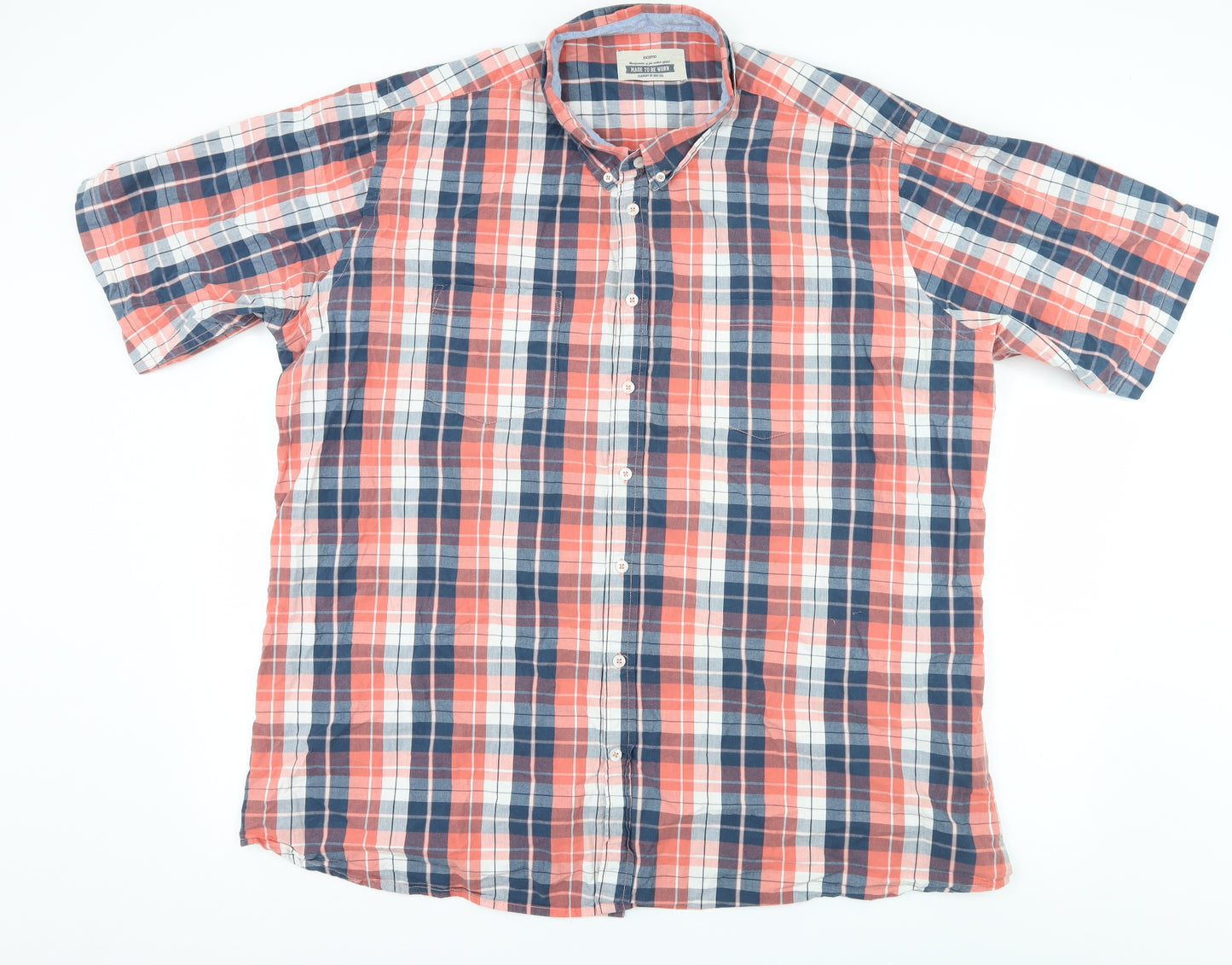 Jackamo Mens Multicoloured Check   Button-Up Size 2XL