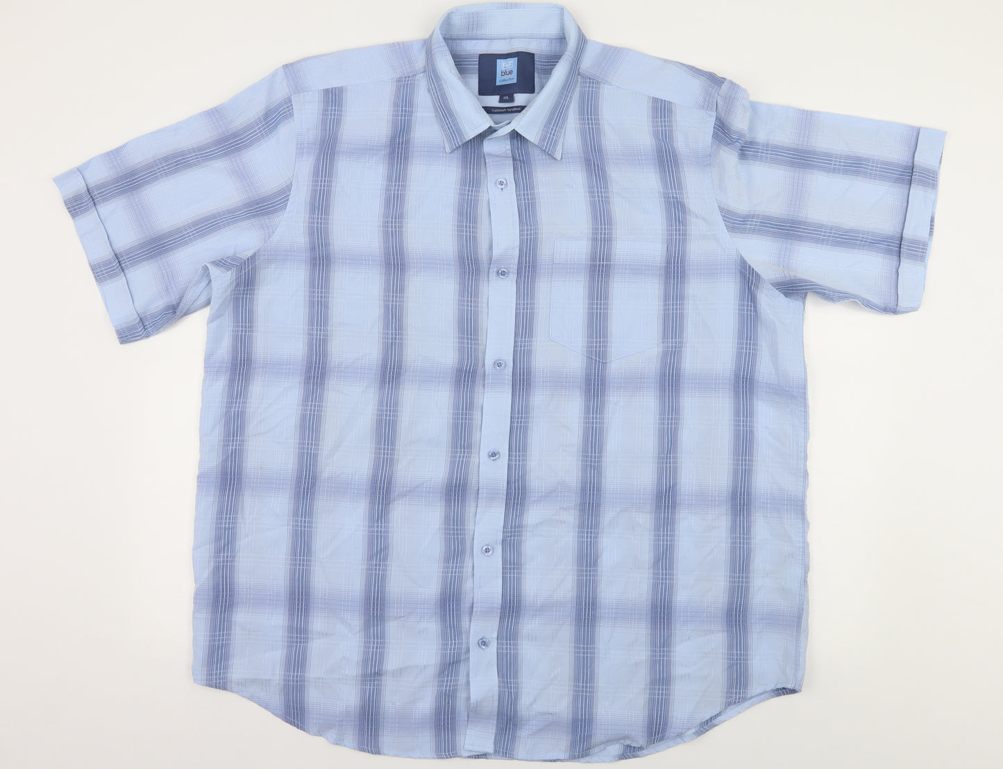 F&F Mens Blue Striped   Button-Up Size 2XL