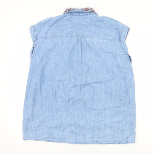 TU Womens Blue   Basic Button-Up Size 14