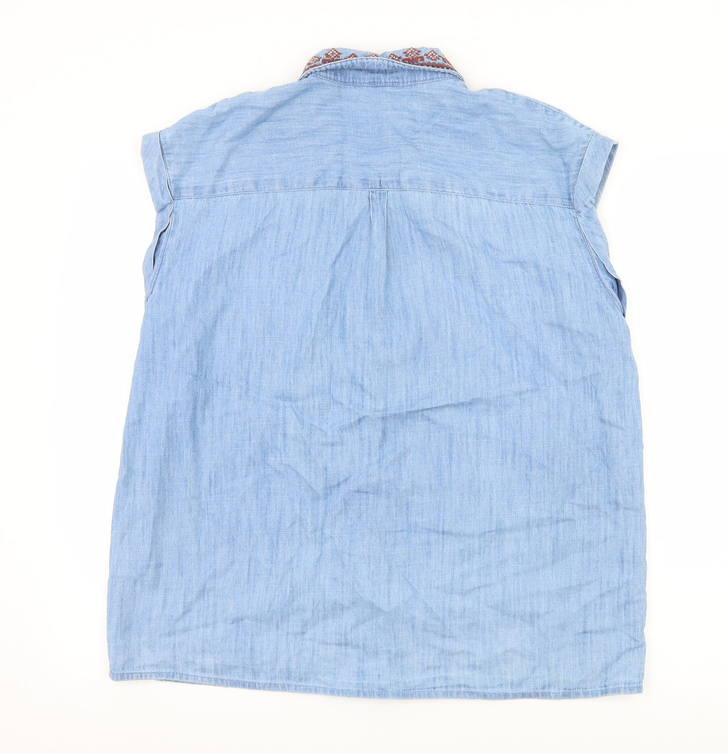 TU Womens Blue   Basic Button-Up Size 14