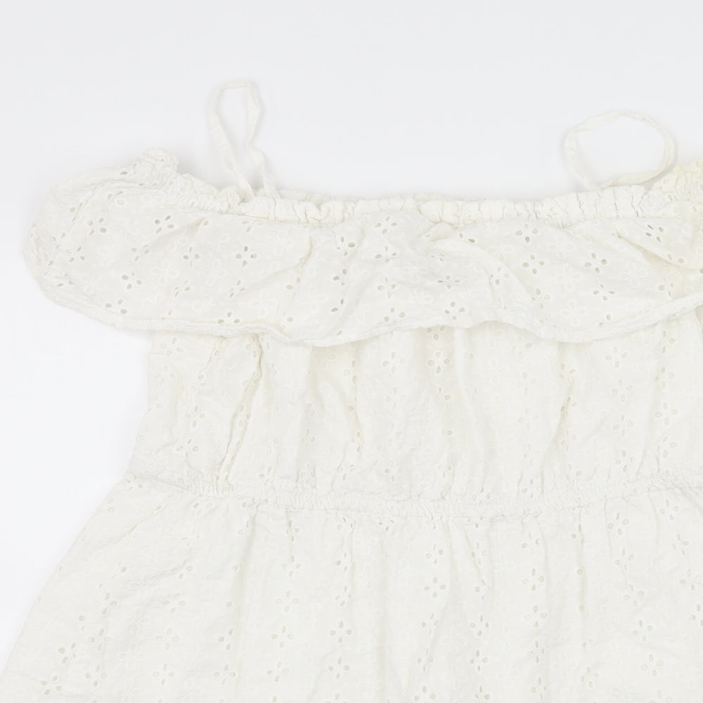 Primark Girls White   Skater Dress  Size 13-14 Years
