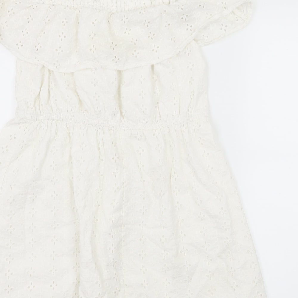 Primark Girls White   Skater Dress  Size 13-14 Years