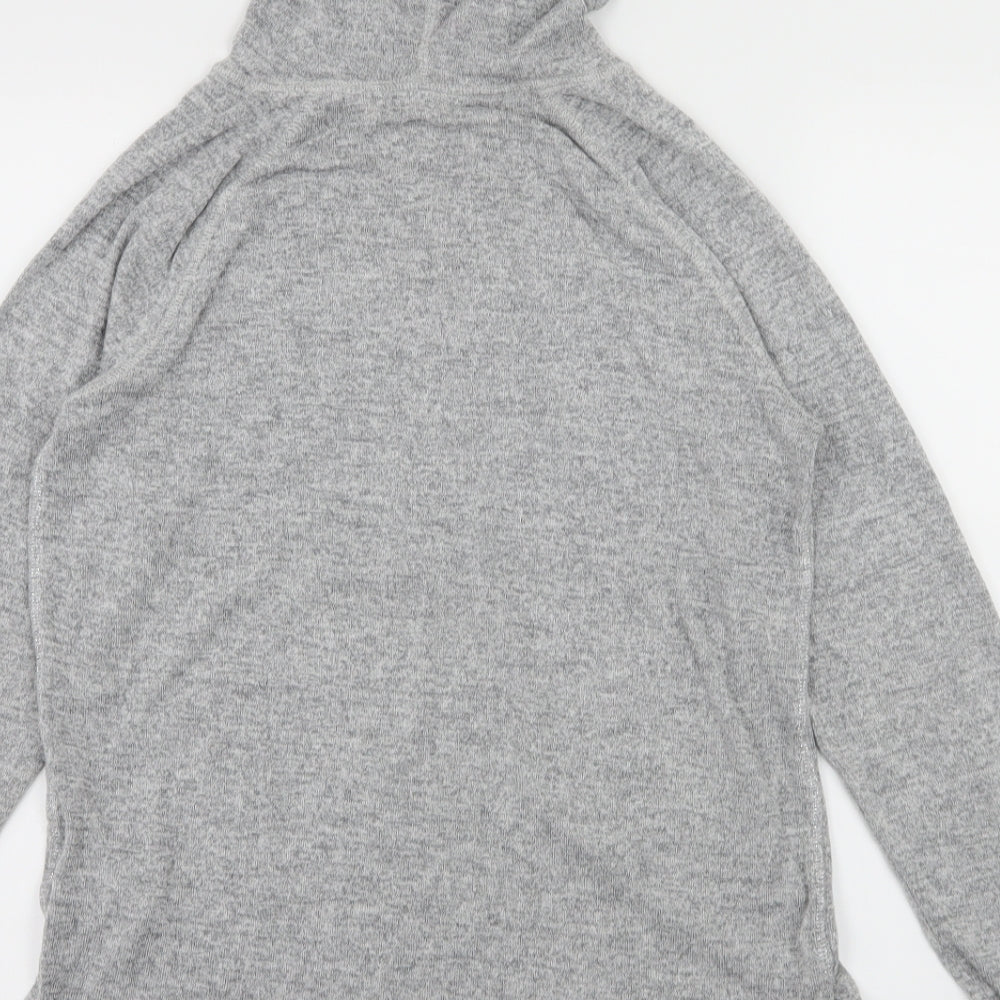 H&M Girls Grey  Knit Pullover Hoodie Size 13-14 Years  - Slogan