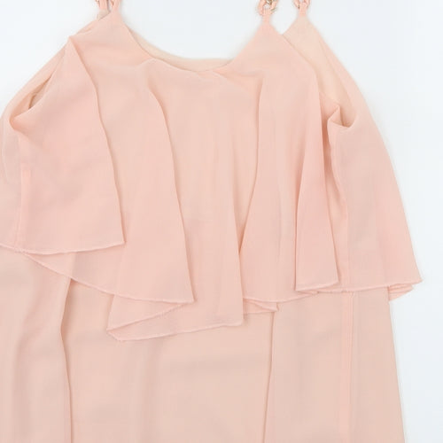 Preworn Womens Pink  Chiffon Camisole Tank Size S