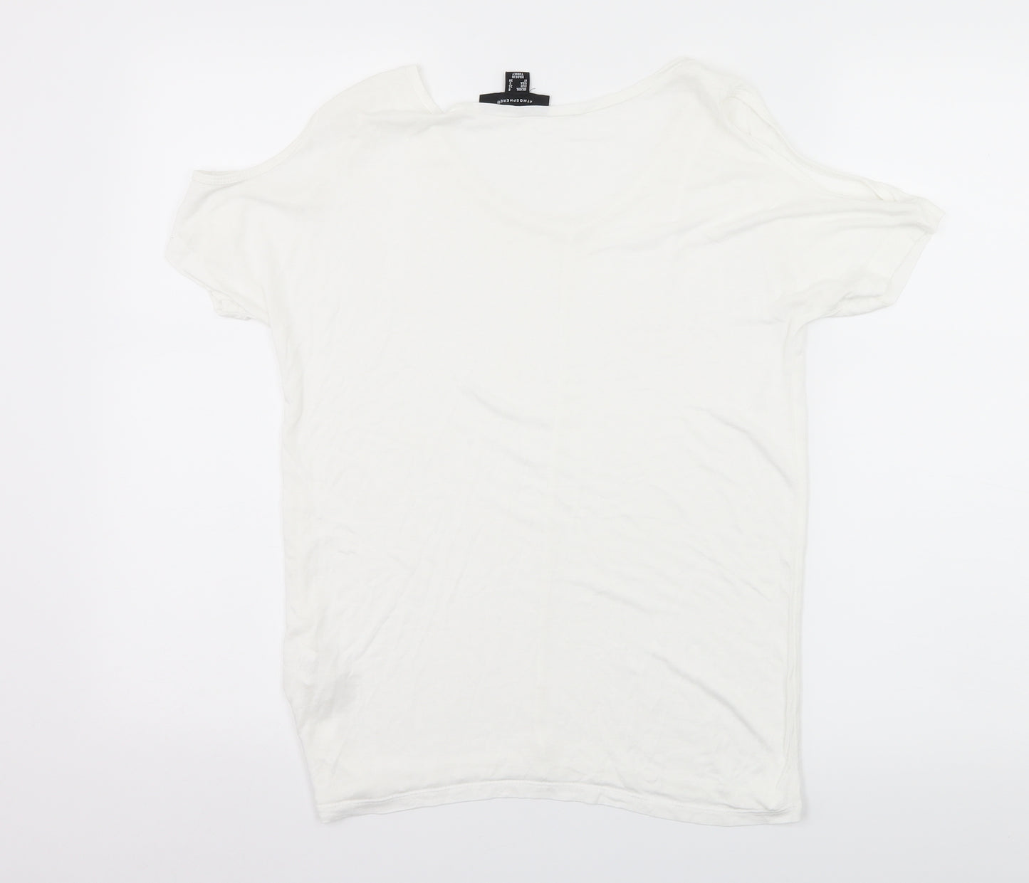 Atmosphere Womens White  Jersey Basic T-Shirt Size 6  - Cut Out Shoulder