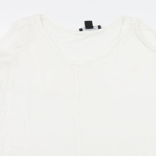 Atmosphere Womens White  Jersey Basic T-Shirt Size 6  - Cut Out Shoulder