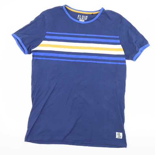 Fluid Mens Blue Striped Jersey  T-Shirt Size XL