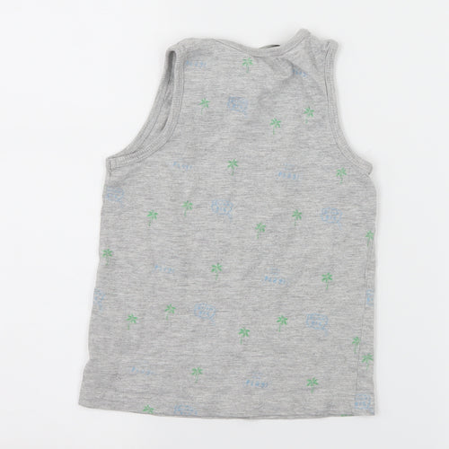 George Boys Grey Geometric Jersey Basic T-Shirt Size 3-4 Years  - Palm Tree