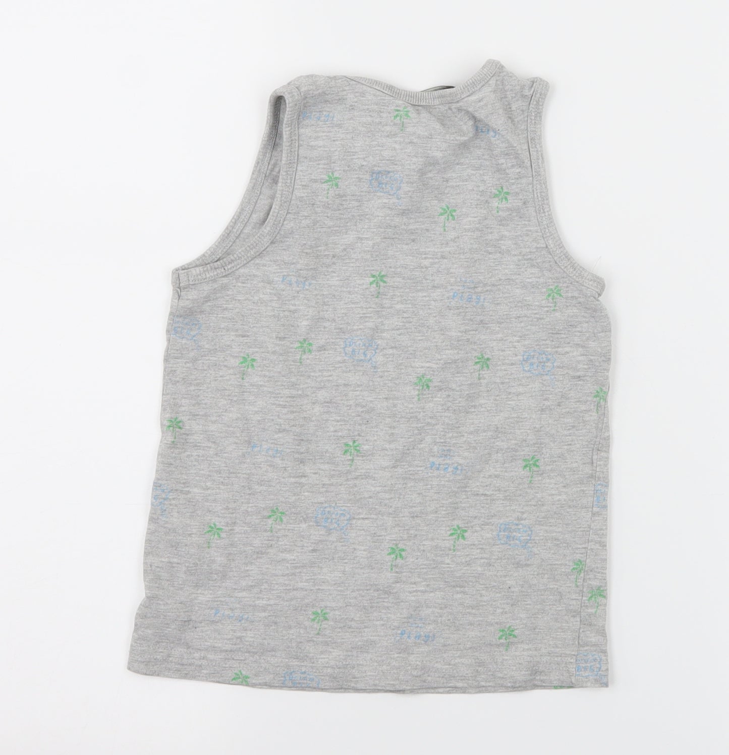 George Boys Grey Geometric Jersey Basic T-Shirt Size 3-4 Years  - Palm Tree