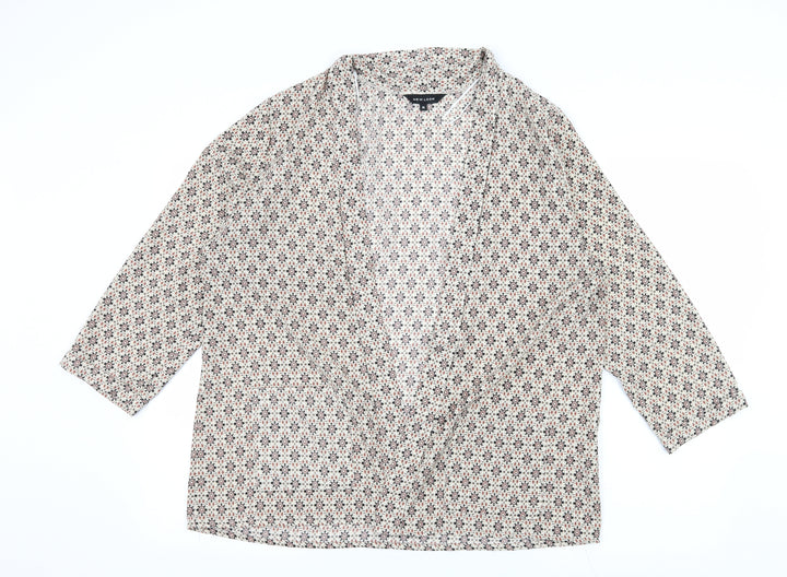 New Look Womens Ivory Geometric Basic Blouse Size 16