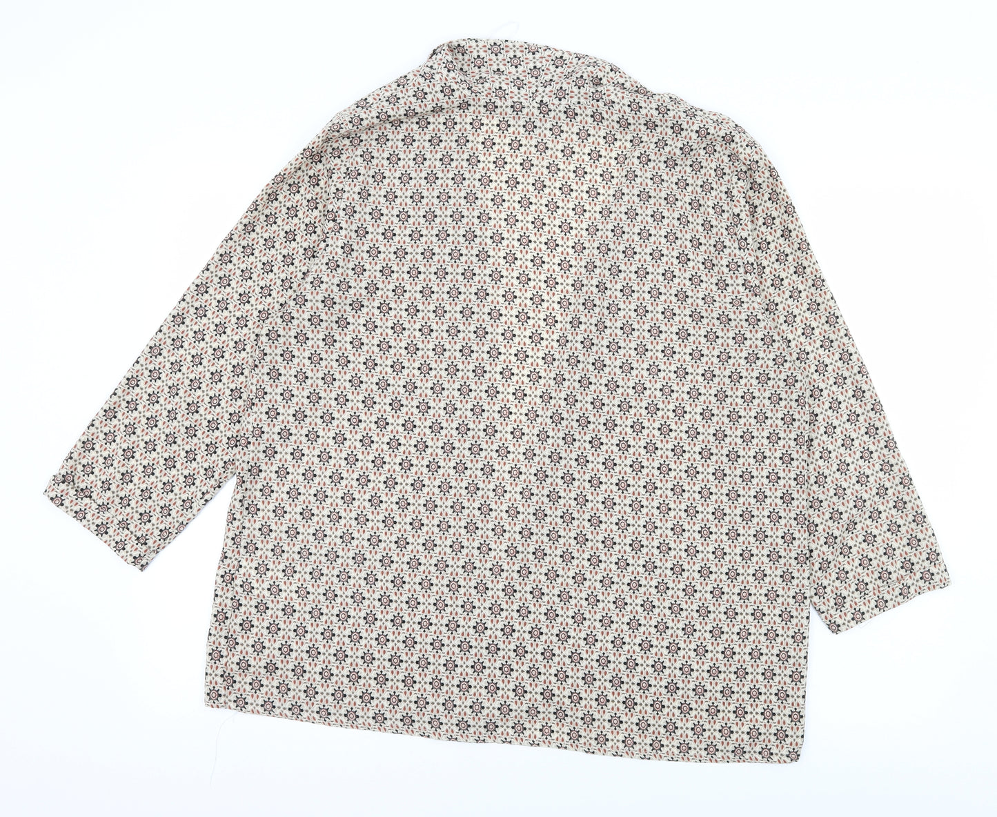 New Look Womens Ivory Geometric  Basic Blouse Size 16