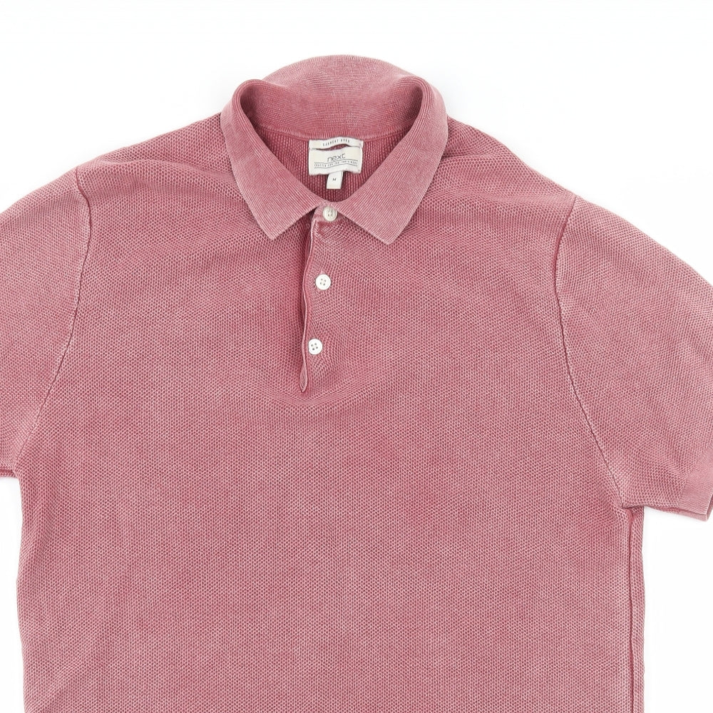 NEXT Mens Pink  Jersey  Polo Size M