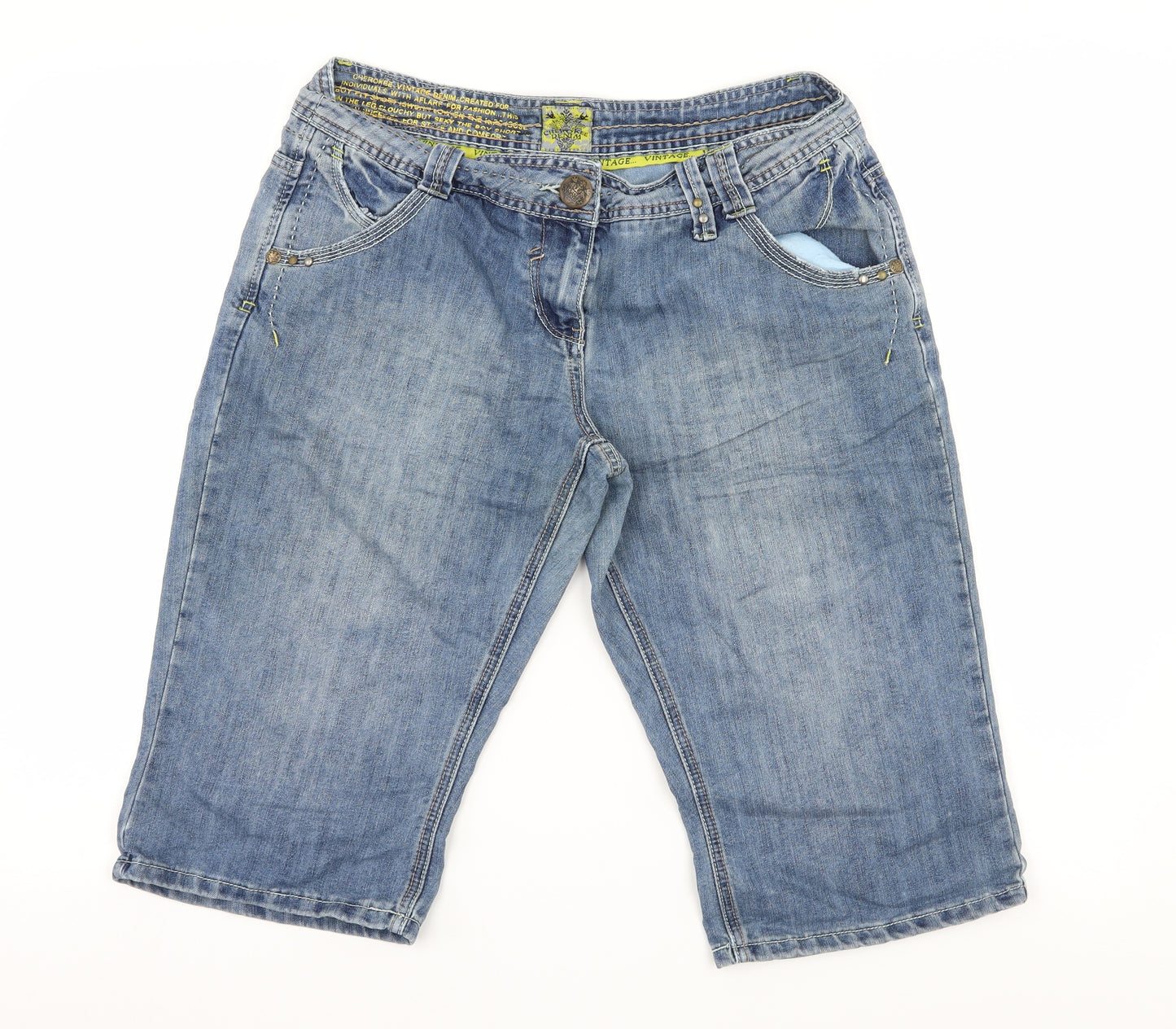 Cherokee Womens Blue  Denim Bermuda Shorts Size 12