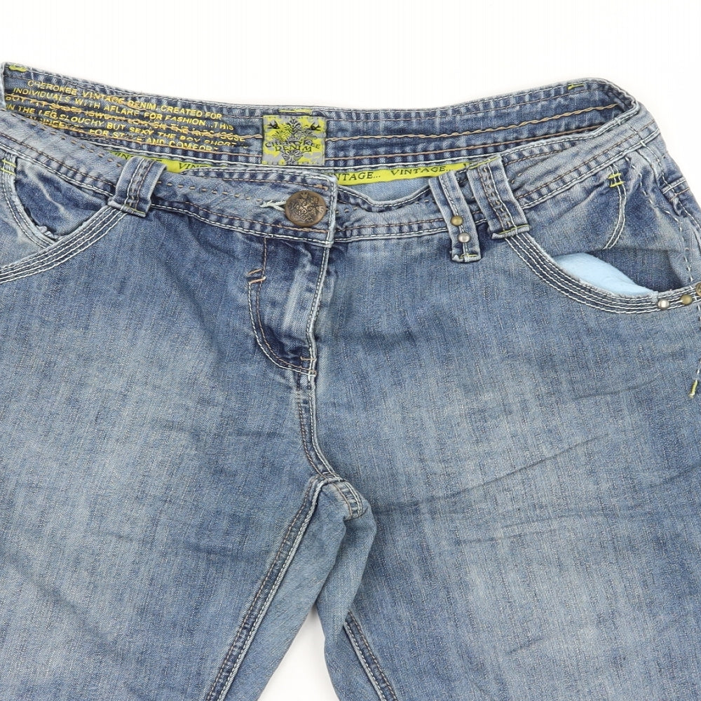 Cherokee Womens Blue  Denim Bermuda Shorts Size 12