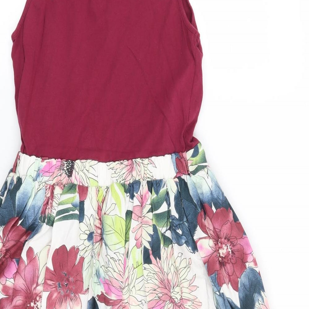 Nutmeg Girls Red Floral  Fit & Flare  Size 12-13 Years