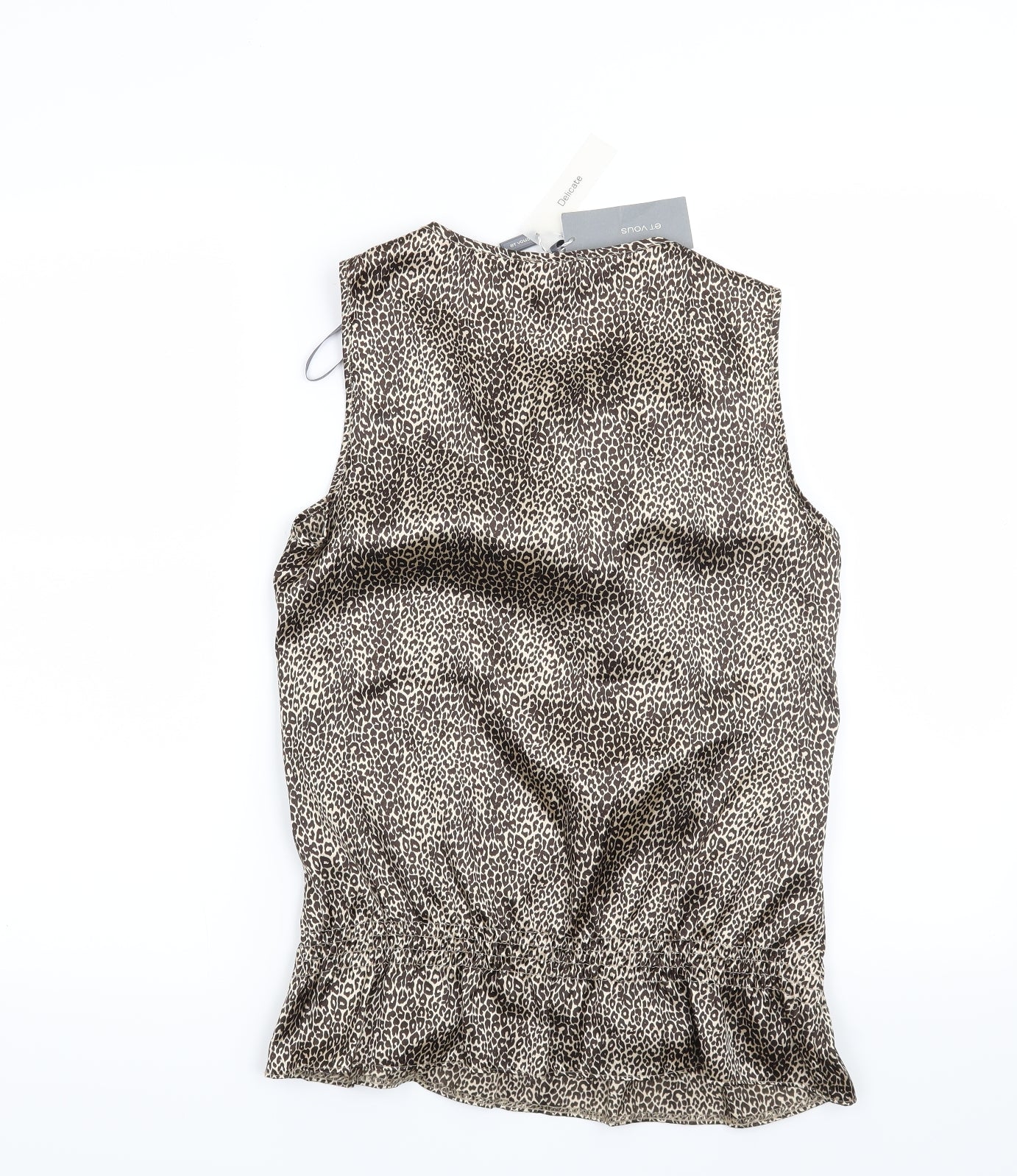 Et Vous Womens Brown Animal Print  Basic Blouse Size 10