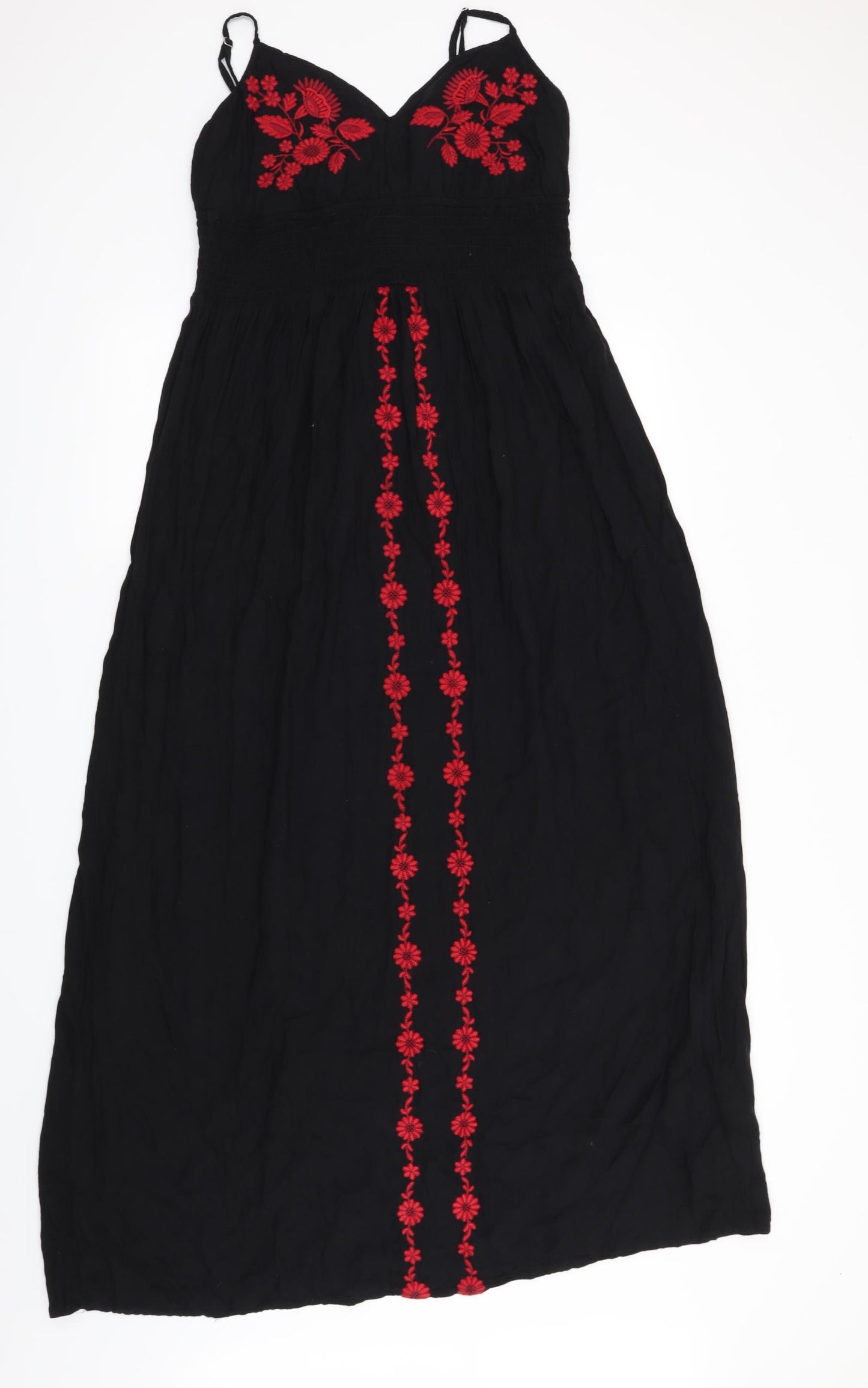 Preworn Womens Black Floral  Maxi  Size L