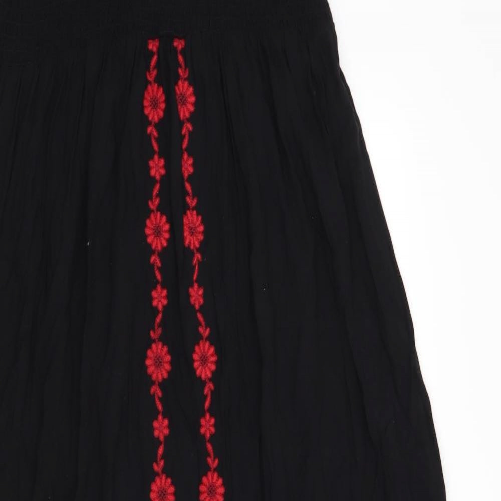 Preworn Womens Black Floral  Maxi  Size L
