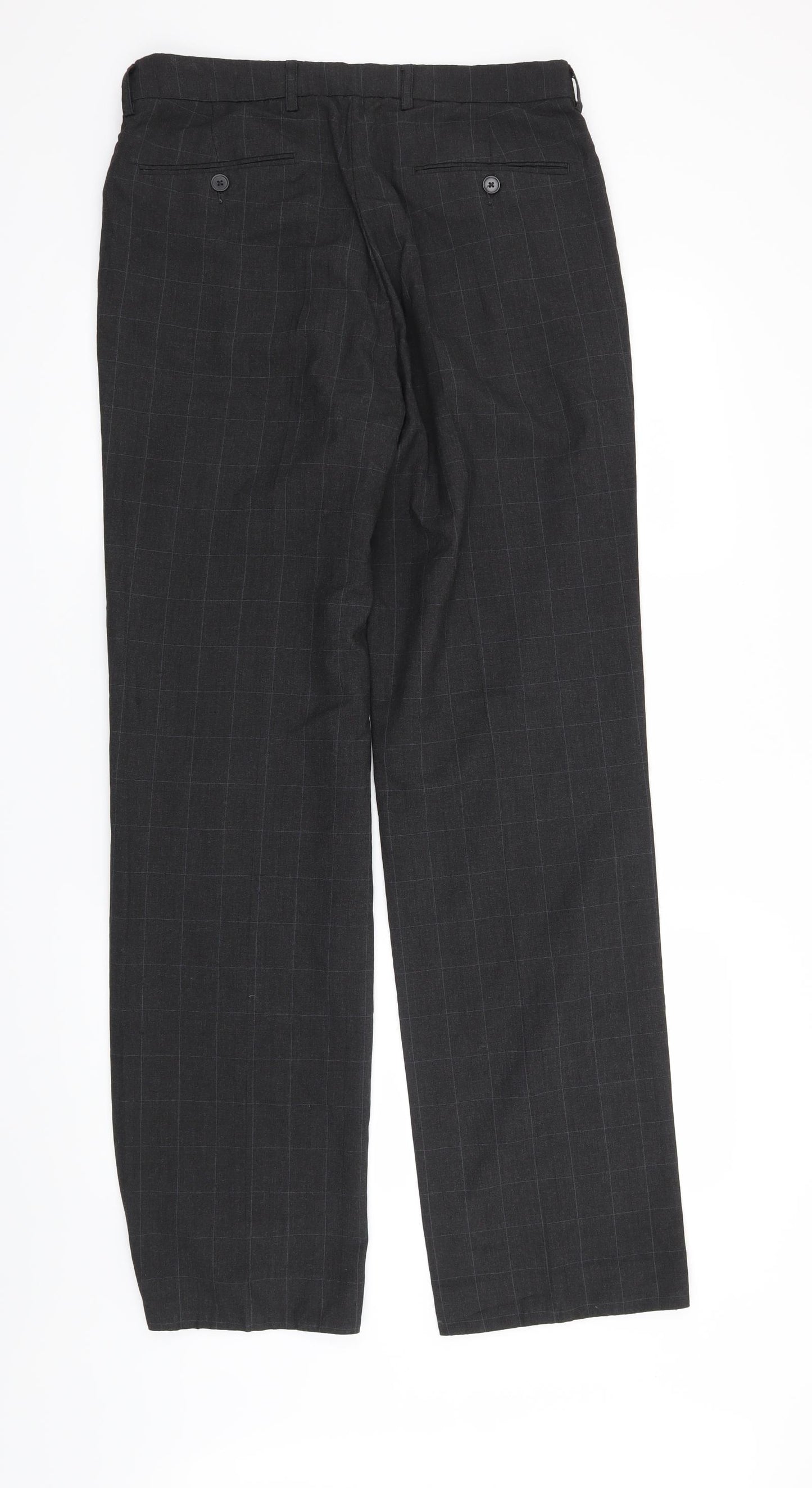 George Mens Grey Check  Trousers  Size 32 in L33 in