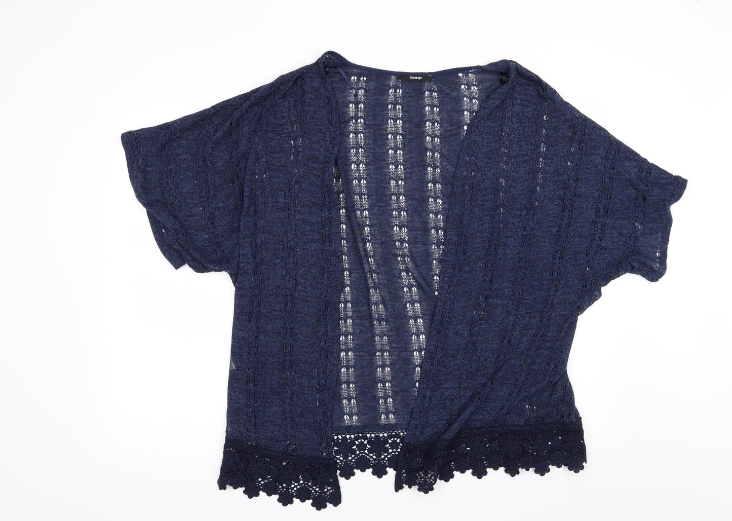 George Womens Blue Floral  Cardigan Jumper Size 12