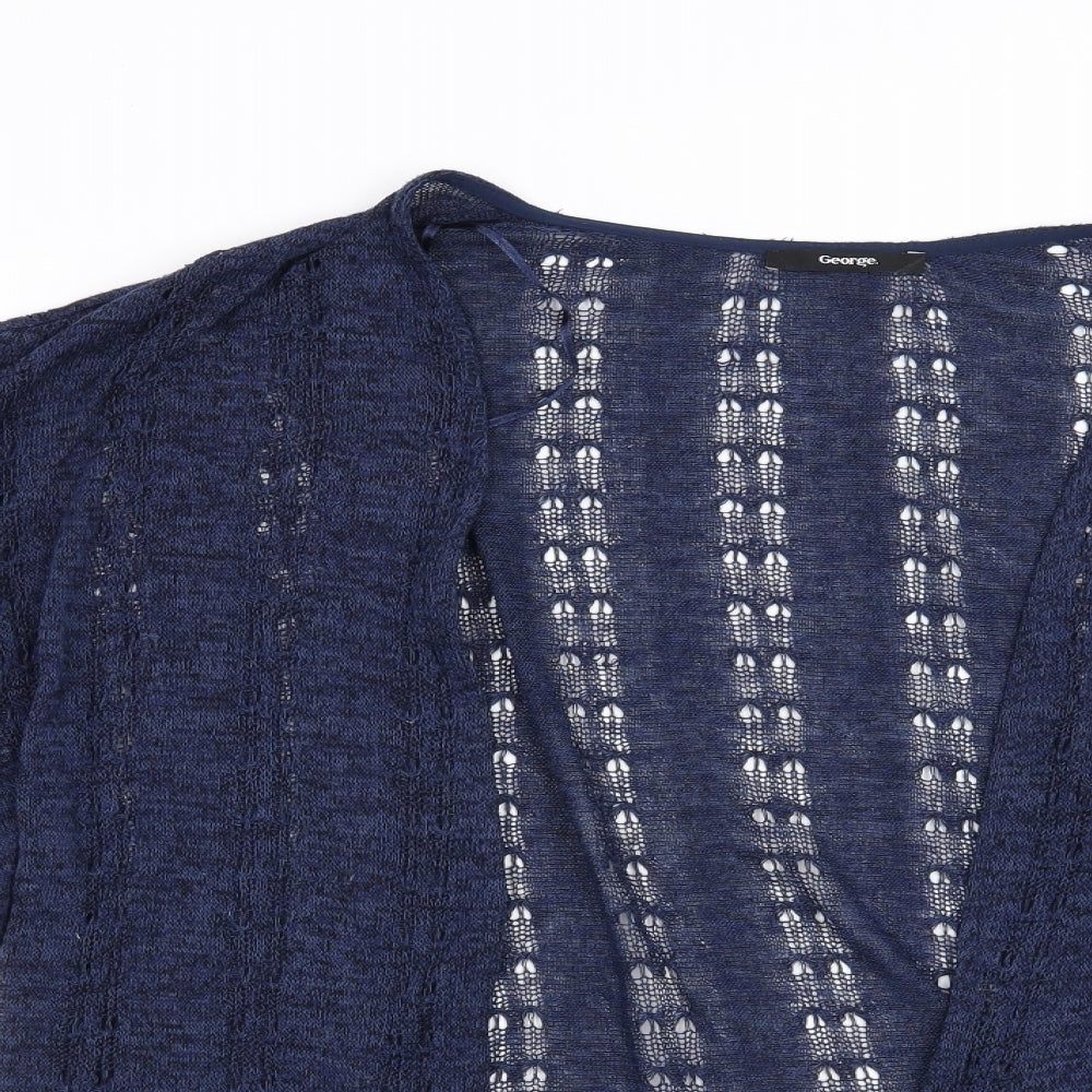 George Womens Blue Floral  Cardigan Jumper Size 12