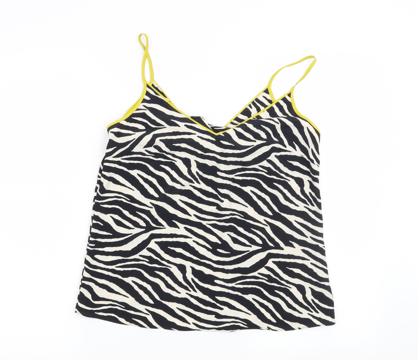 F&F Womens Black Animal Print  Basic Blouse Size 8