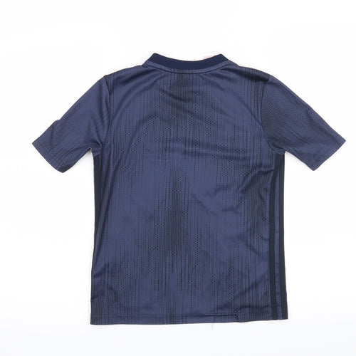 adidas Boys Blue Geometric  Basic T-Shirt Size 9-10 Years  - Manchester United Football club
