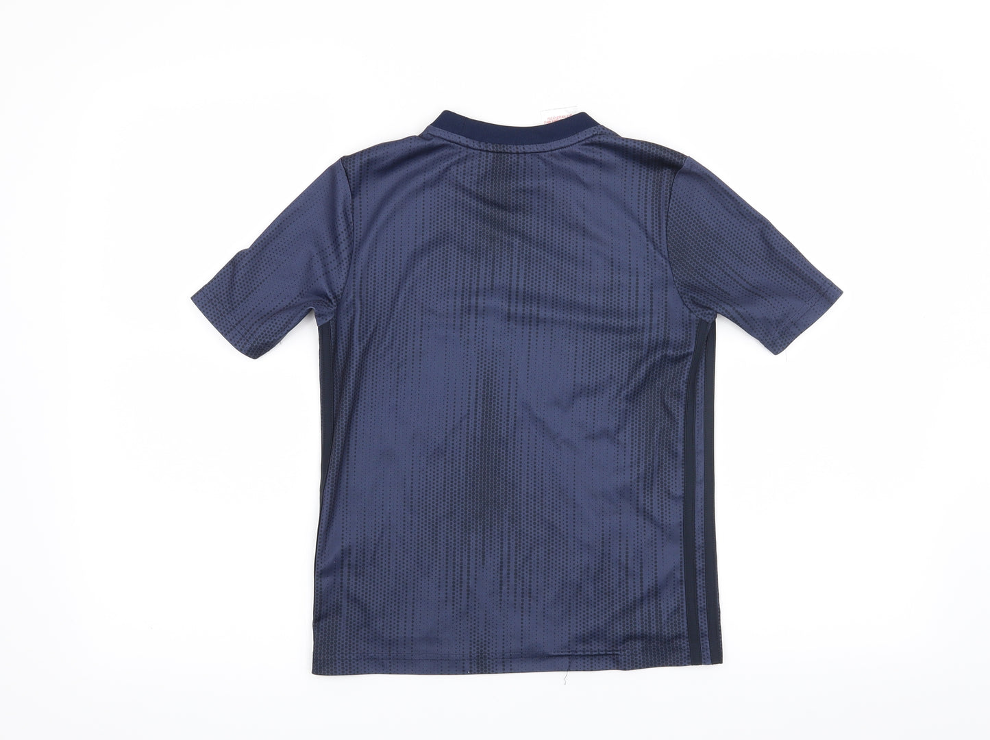 adidas Boys Blue Geometric  Basic T-Shirt Size 9-10 Years  - Manchester United Football club