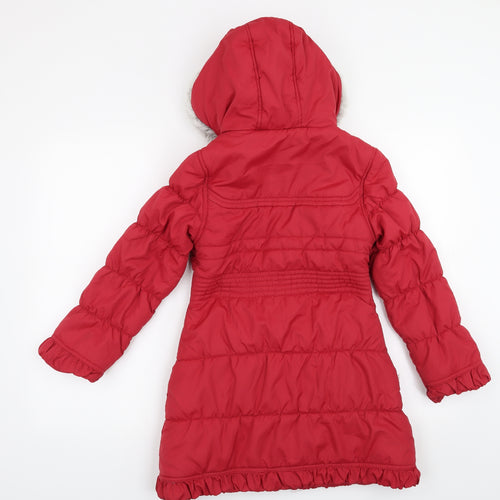 Debenhams Girls Red   Overcoat Coat Size 8-9 Years