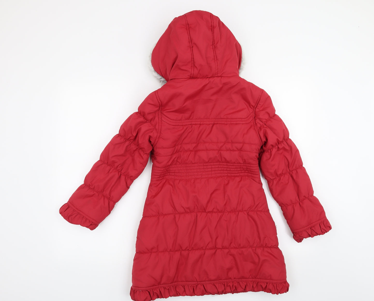Debenhams Girls Red   Overcoat Coat Size 8-9 Years