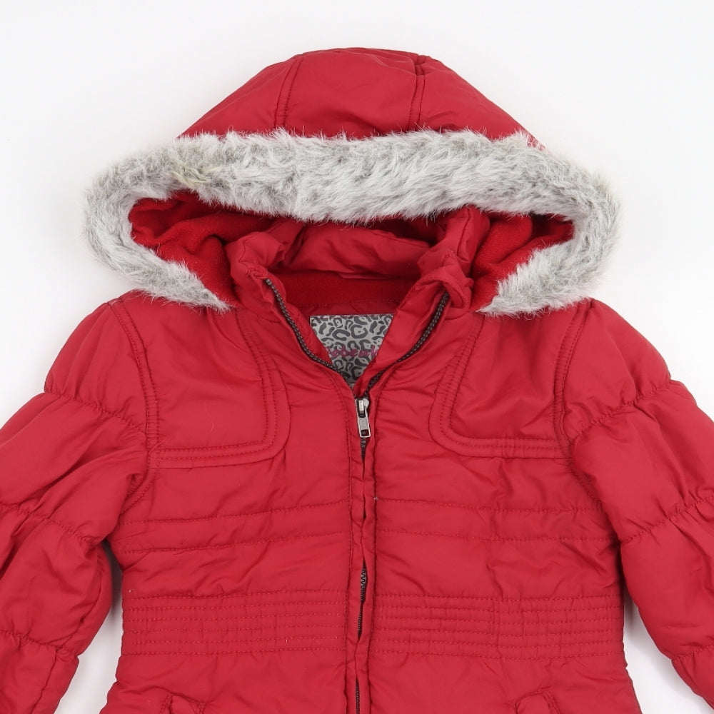 Debenhams Girls Red   Overcoat Coat Size 8-9 Years