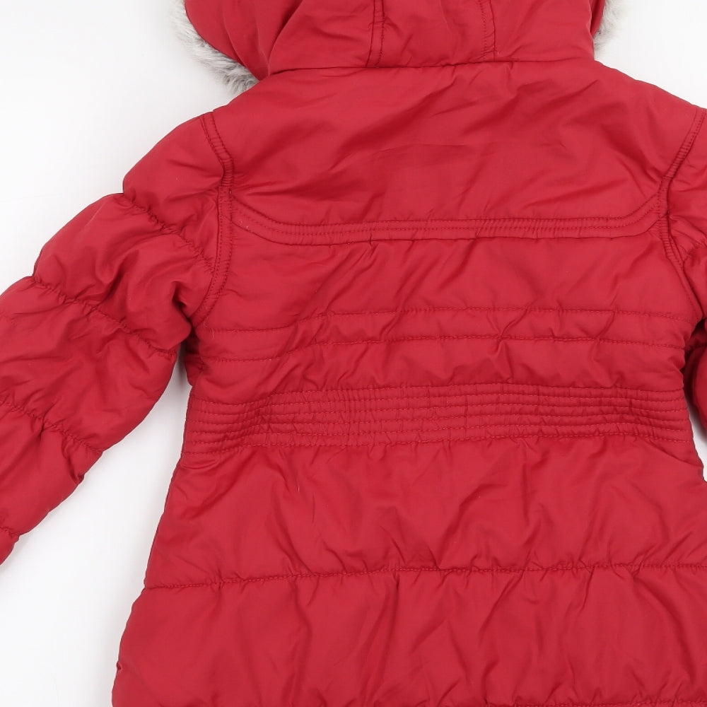 Debenhams Girls Red   Overcoat Coat Size 8-9 Years