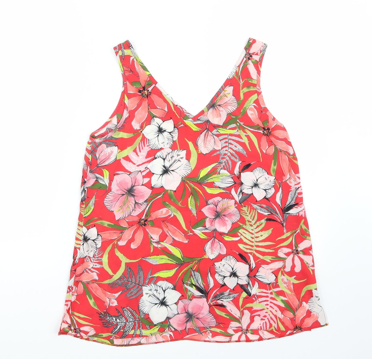 Wallis Womens Red Floral  Basic Blouse Size 10
