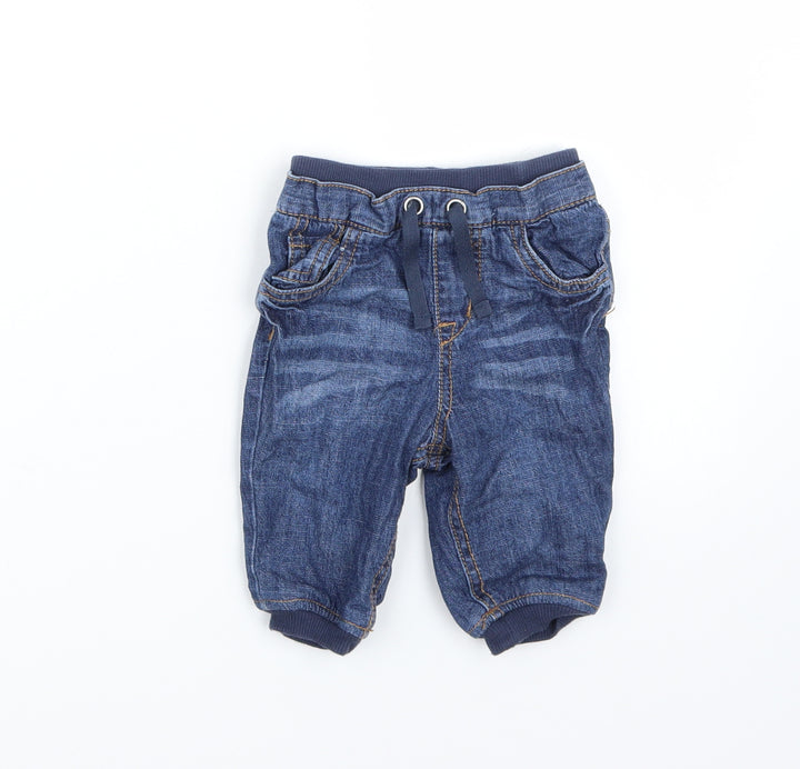 F&F Boys Blue Cargo Jeans Size 3-6 Months
