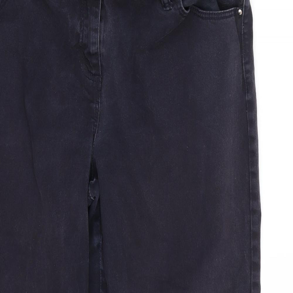 Wallis Womens Black   Cropped Jeans Size 14 L26 in