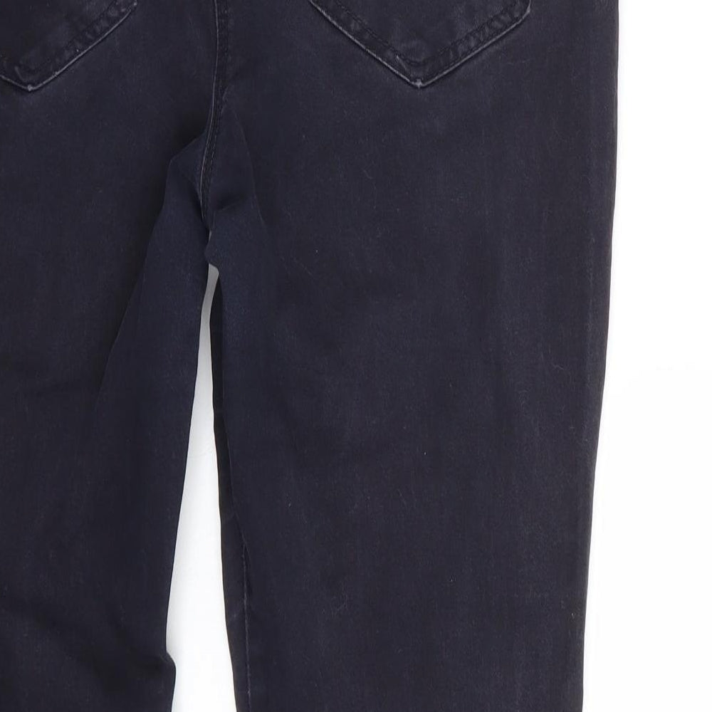 Wallis Womens Black   Cropped Jeans Size 14 L26 in