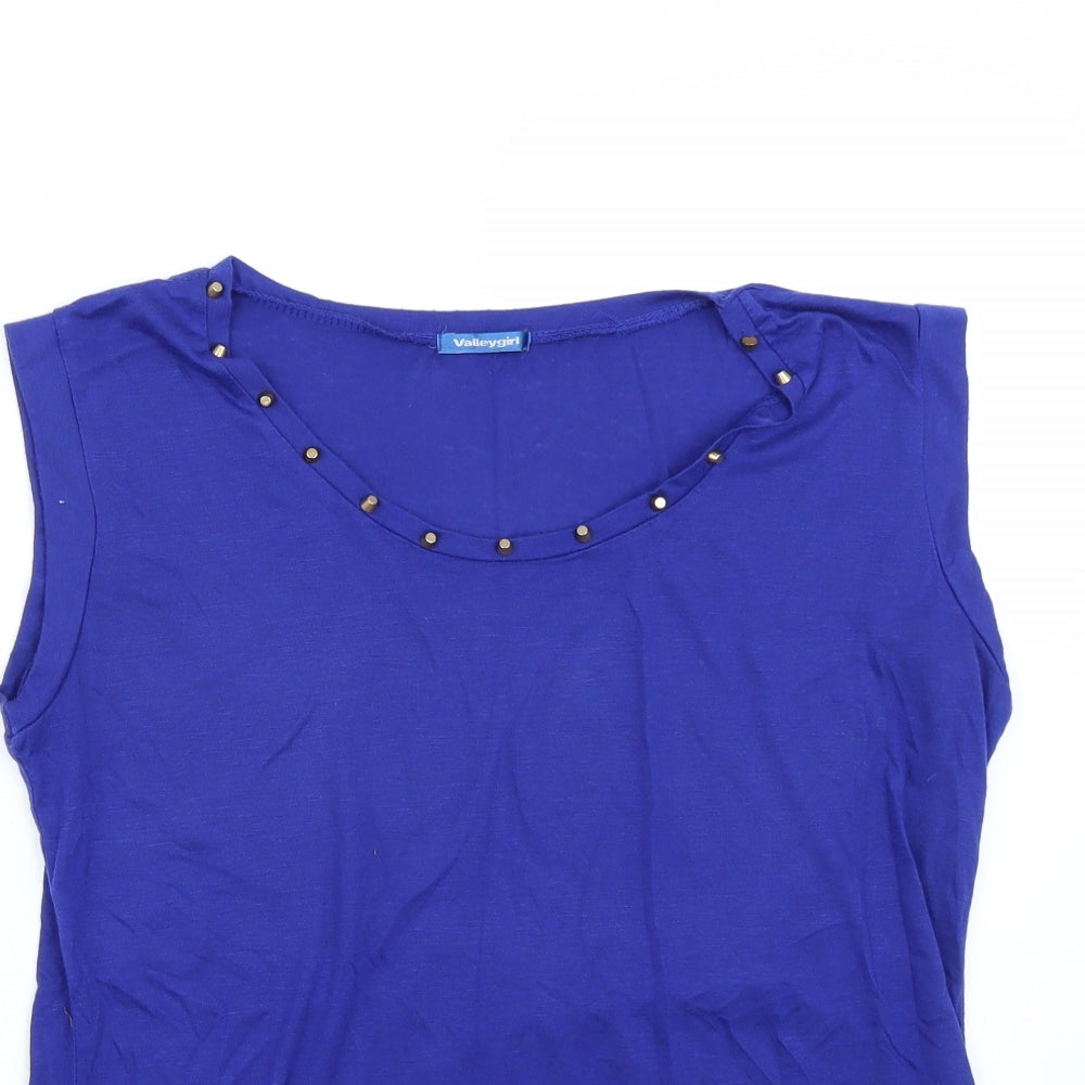 valley girl Womens Blue   Basic Blouse Size M