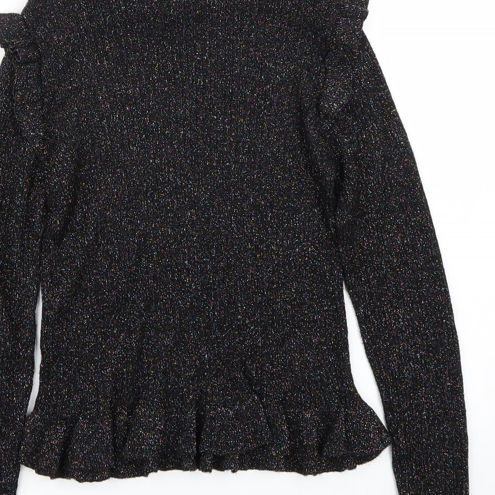 Riverisland Girls Black   Basic T-Shirt Size 9-10 Years