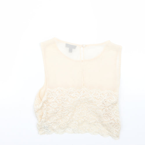 Topshop Womens Beige   Basic T-Shirt Size 6