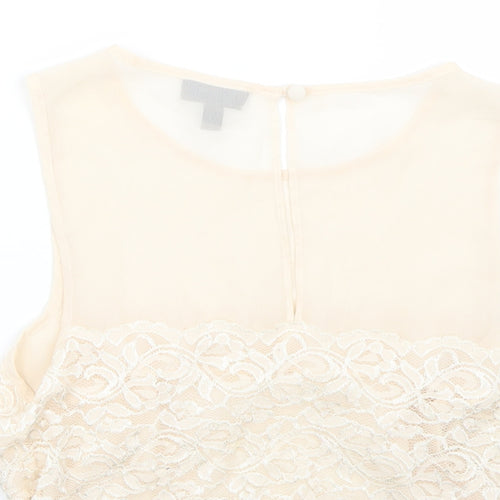 Topshop Womens Beige   Basic T-Shirt Size 6
