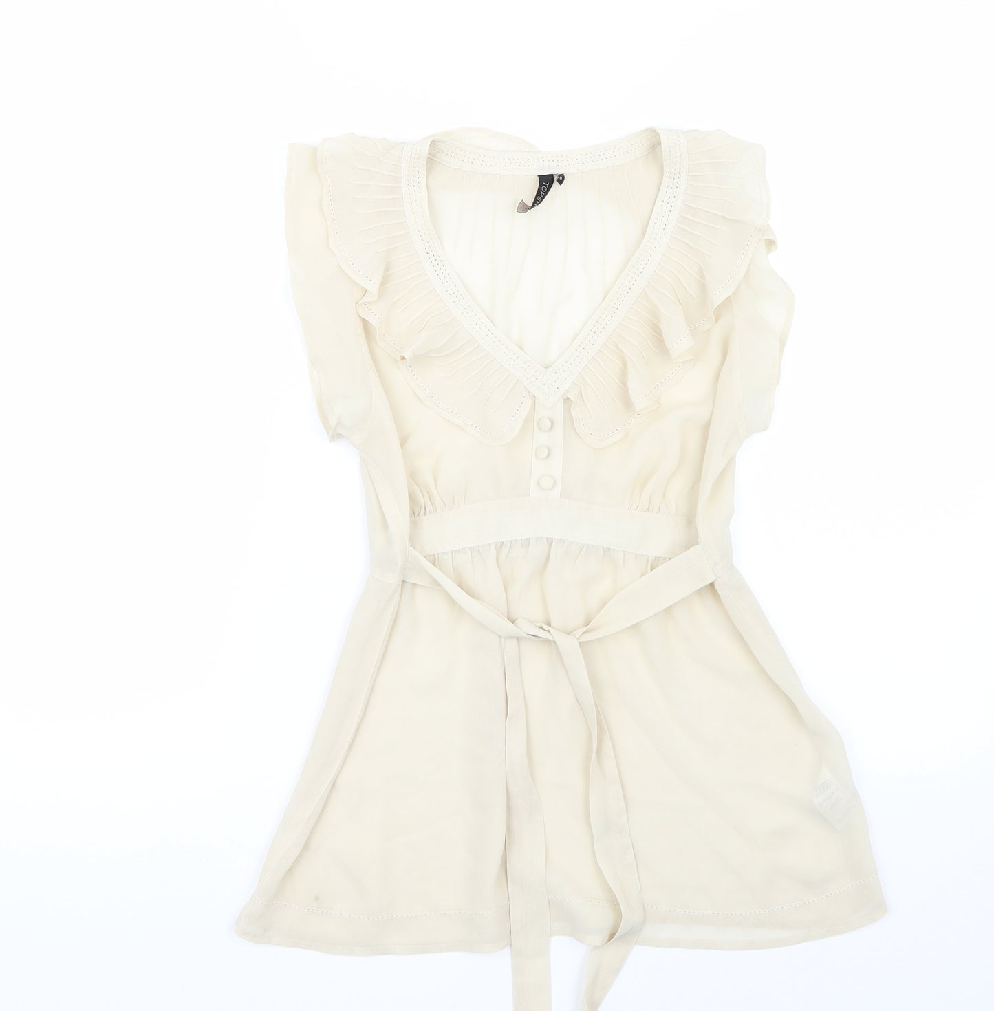 Topshop Womens Beige   Basic Blouse Size 8