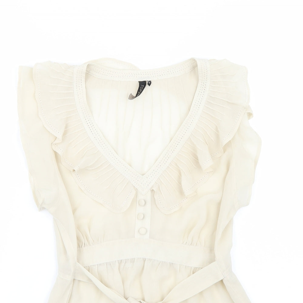 Topshop Womens Beige   Basic Blouse Size 8