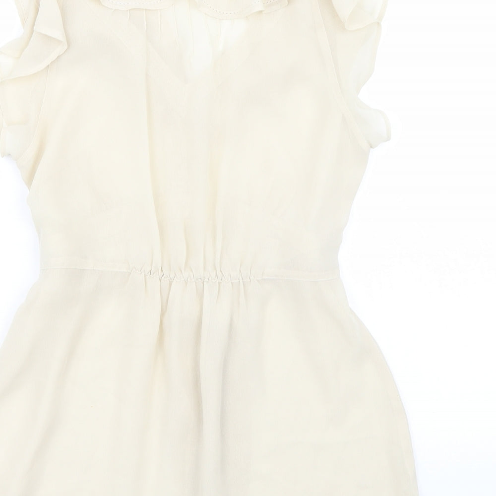 Topshop Womens Beige   Basic Blouse Size 8