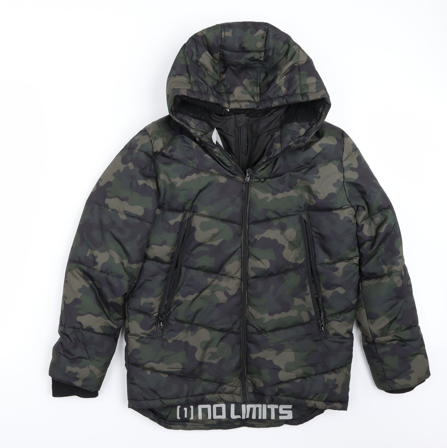 George Boys Green Camouflage  Jacket Coat Size 12-13 Years